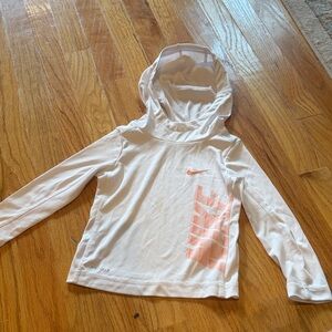 Nike Kids White Hoodie with Orange Accents